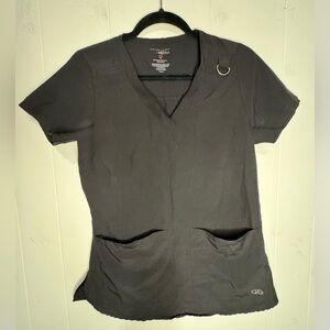 New York Laundry Black V-Neck Utility Scrub Tunic